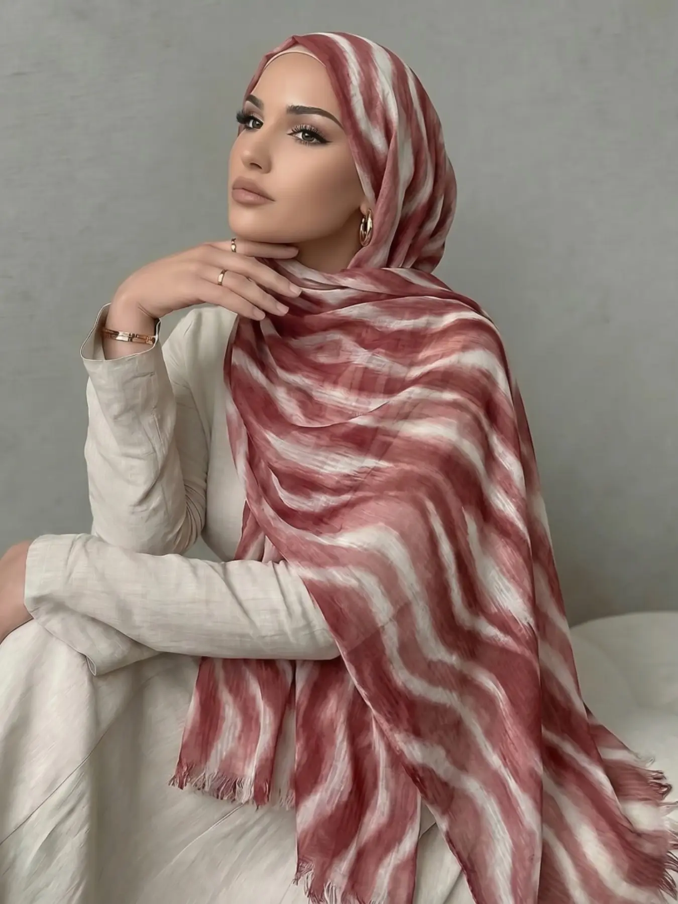 Women's Muslim Headscarf, Modest Daily Wear, Breathable Fringe Long Scarf, Hijab, Versatile and Stylish, Perfect for Everyday Use, Modesty Hijab Wrap