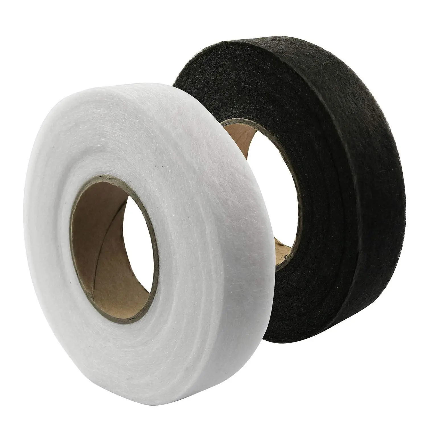 2 Rolls Hem Tape No Sew, Fabric Fusing Tape Iron , Adhesive Hem Tape Iron-, Double Sided Tape for Pants Clothes Jeans DIY Garment Sewing Accessories 70 Yards 2.5cm (Black + White)