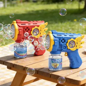 Electric Bubble Gun Toy for Kids Automatic Bubble Machine Handheld Bubble Blaster Outdoor Summer Party Gift No Bubble Solution Included