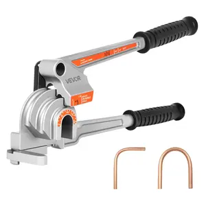 VEVOR Pipe Tube Bender, 1/4", 3/8", 1/2" (12.7mm) OD, 3 in 1 Manual Level Tube Bender, 180 Copper Aluminum Pipes Bending Tool for Automotive Repair, HVAC Air Conditioning