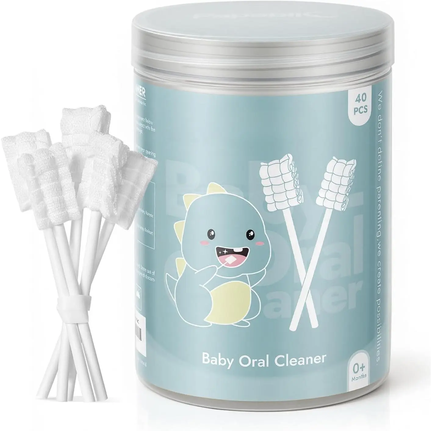 Disposable Infant Mouth Tool, Upgrade Paper Handle Gum Cleaner for Ages 0-2 Years, 40-Pack New Model Baby Oral Care Accessory