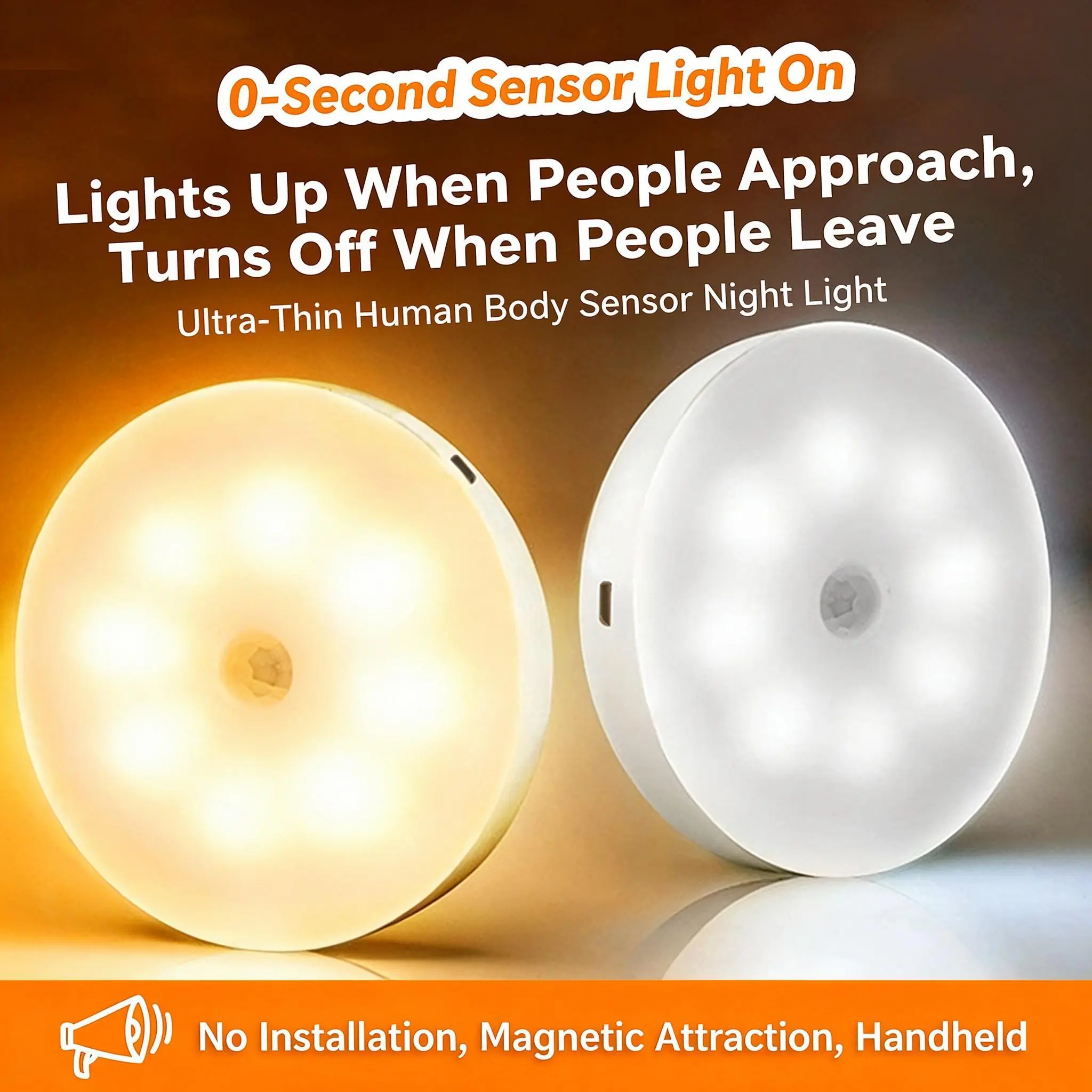 Motion Sensor Under Cabinet Lights, Wireless LED Light Bar Built-in Rechargeable Battery, Magnetic Stick-on, For Kitchen, Closet, Wardrobe
