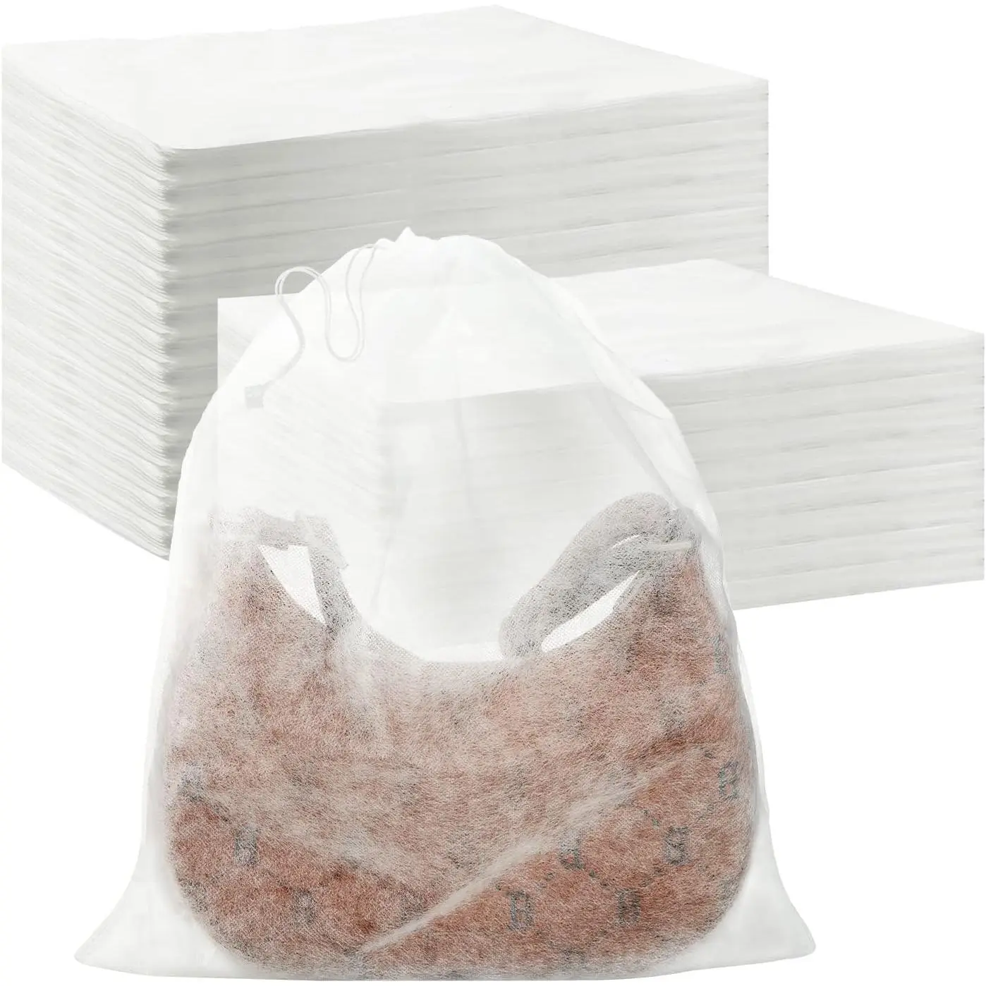 100 Pcs Dust Bags for Purses Storage Bags for Handbags Non Woven Fabric Handbags Storage, Shoe Travel Package for Packing, Home Closet Organizer Dust Cover (15.7inx19.7in)