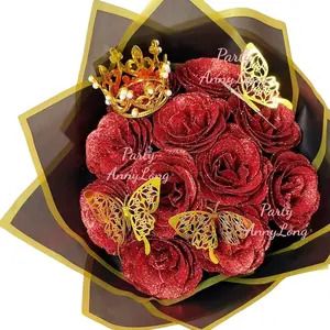Valentines Flash Rose Bouquet Tool Kit, 36-Piece Artificial Roses Set, DIY Home Decor, Artificial Flower Decorations, Wedding Gift, Engagement Anniversary Decoration