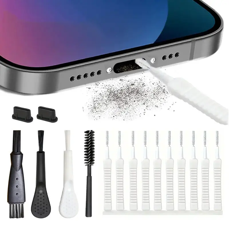 Computer Keyboard Cleaning Tool, Mobile Phone Charging Port Cleaning Kit, Suitable for Type-C/ iPhone Interfaces, Essential Cleaning Accessories