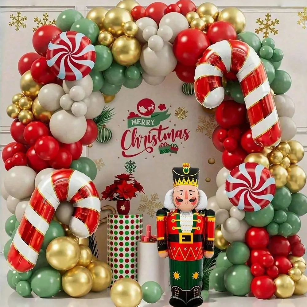 Christmas Balloon Garland Arch Set, Candy Balloons Gift Box, Christmas Party Decorations, Star Balloons Included