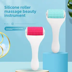 Silicone Ice Roller for Face and Body Facial Contour V Shaping Cooling Massager with Head Pressure Point Rolling for Skin Tightening Anti Aging