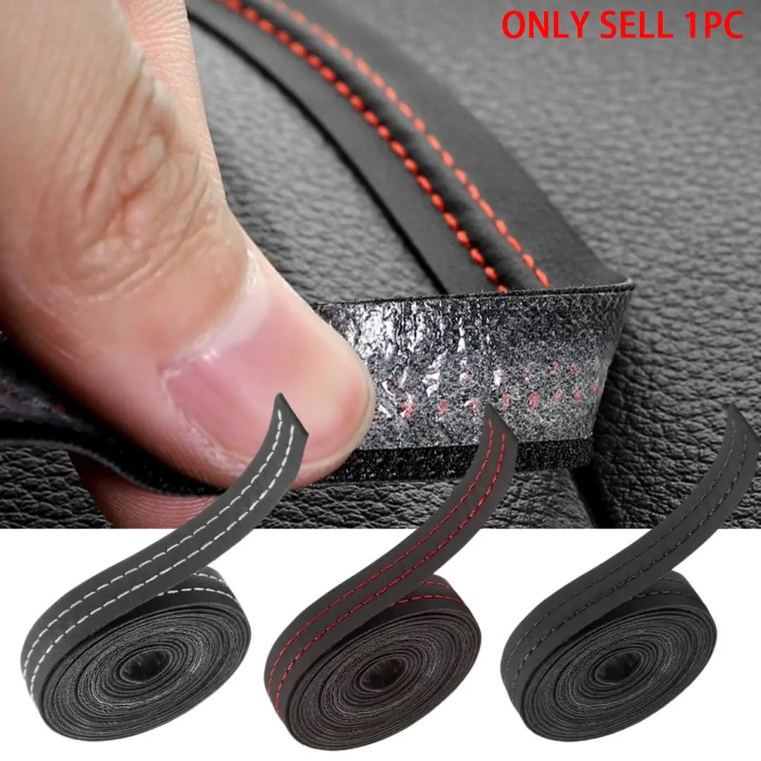 Car Interior Decorative Self-Adhesive Leather Trim, Universal Car Interior, DIY Braided Strips, Car Decorations, Width 1.5cm, Length 1/2/3m, Automotive Interior Accessories, Car Accessory