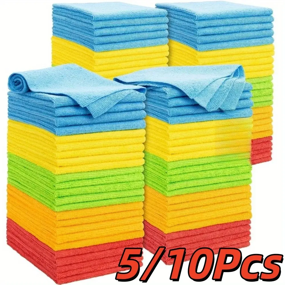 5/10 Piece, Kitchen Dishwashing, Household, Multipurpose Cleaning Cloth, Durable Cleaning Supplies, Durable and Absorbent, Suitable for Living Rooms, Bathrooms, Etc