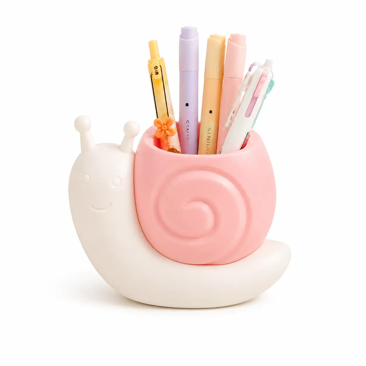 Cute Snail Pen Holder, Desktop Organizer for Pens, Pencils, Markers & Makeup Brushes, Kawaii Desk Decor for Students, Office Desk Accessories,kids