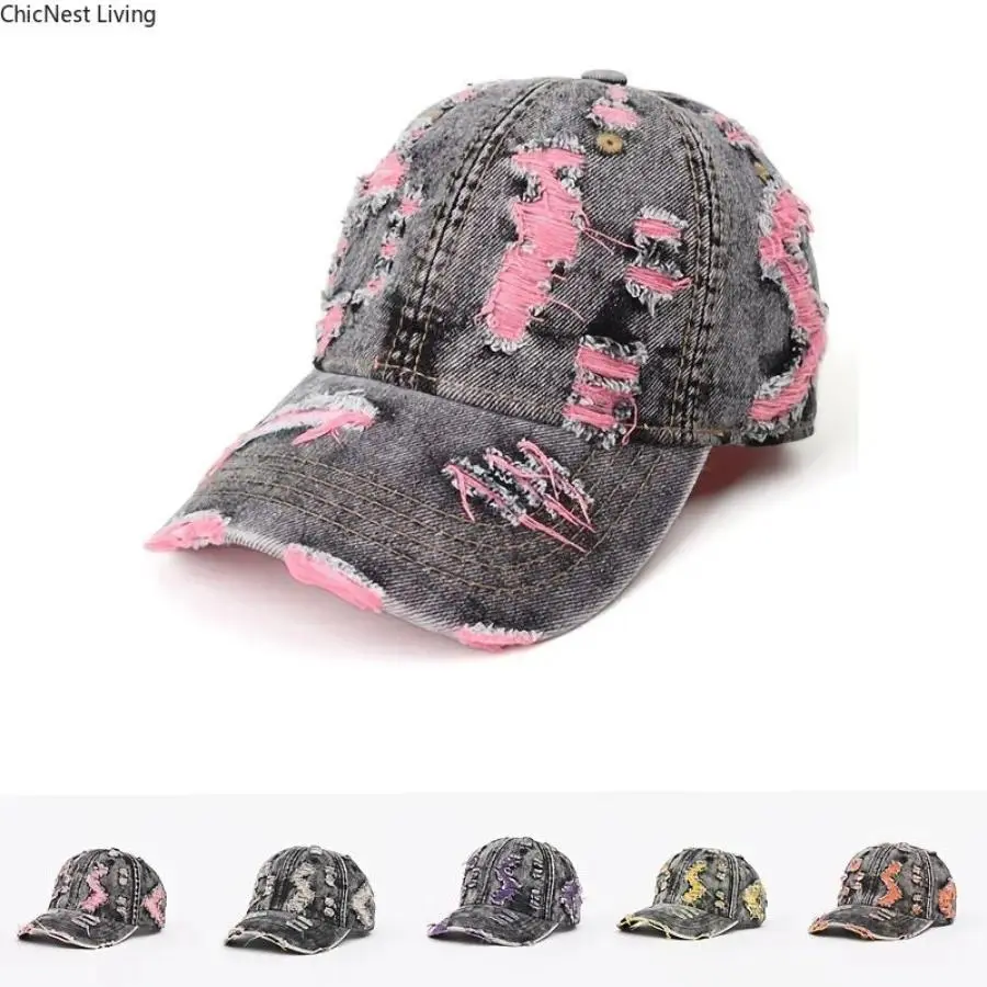 Women's Vintage Washed Cotton Baseball Cap - Distressed Frayed Hem, Adjustable Strap Hats for Casual Daily Wear, Outdoor Travel | Women's Accessories, Accessories For Women