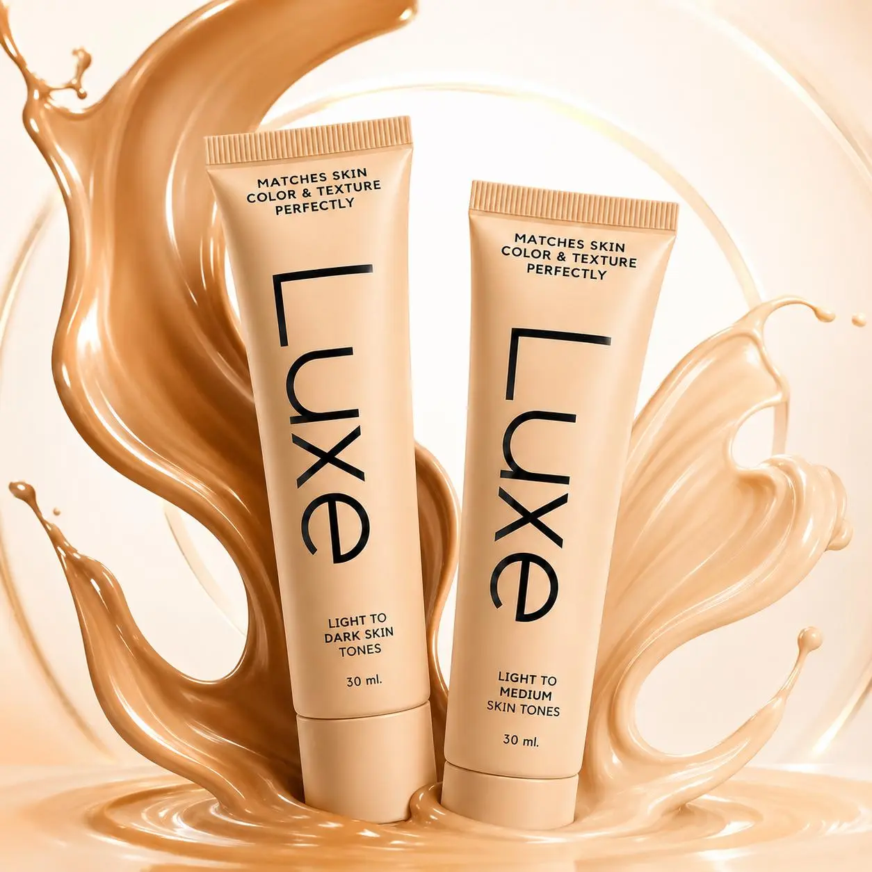 Women's LUXE Color-Changing Liquid Foundation - 30g, All Skin Types, Any Tone Matching, Lightweight, Hydrates, Buildable Coverage, Smooth Blending, Natural Dewy Look, Everyday Makeup