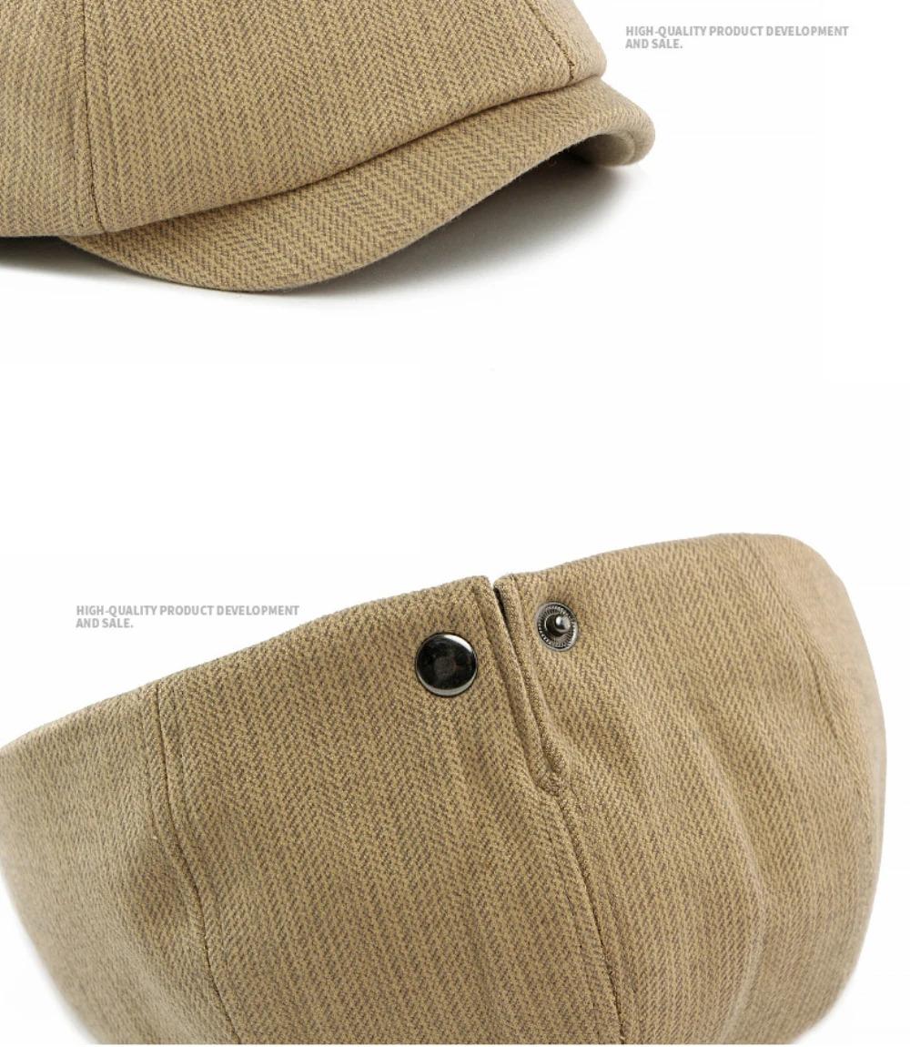 HT5032 Beret Cap New Spring Autumn Winter Men Women Cap Artist Painter Wool Beret Hat Male Female Adjustable Octagonal Beret Cap