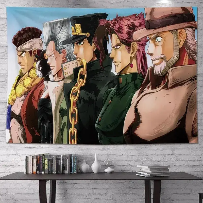 Jotaro Anime Tapestry Wall Hanging, Classic JoJo Aesthetic Wall Art Made Of Soft Premium Polyester, Versatile Home Decor For Dorm Bedroom Apartment Living Room, Usable As Photography Backdrop And Indoor Ornament, Great Birthday Holiday Gift For Anime Coll