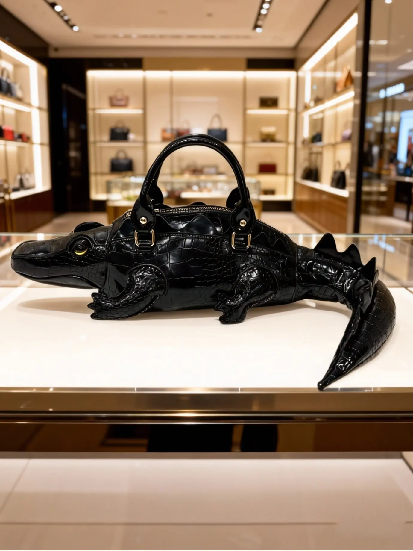 Crocodile Crossbody Bag, Most Unique Funky Design, Ideal for Bold Fashionistas, Stylish Accessory for Everyday Use