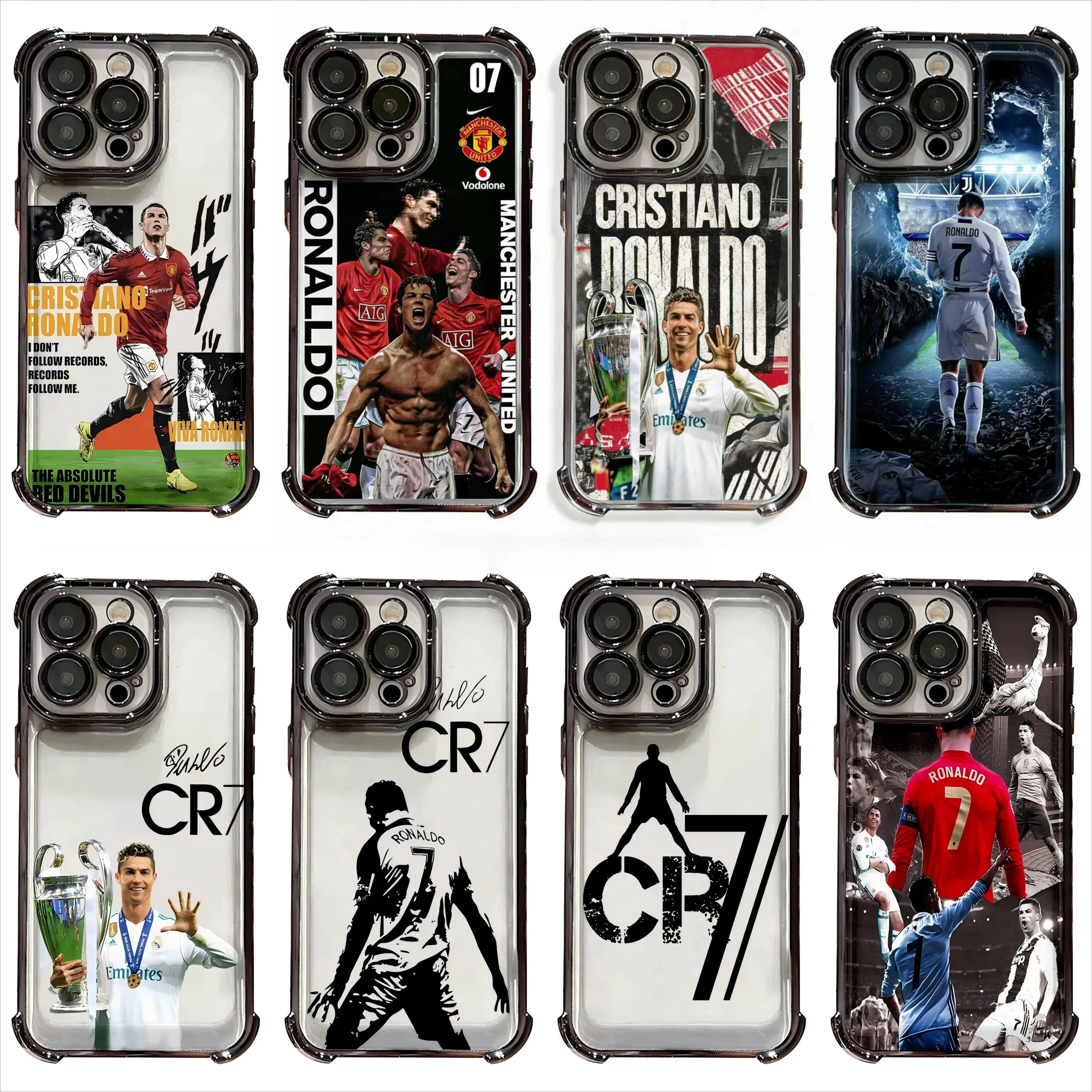 CR7 Cristiano Ronaldo Champions League Design Phone Case - Anti-Drop Soft TPU, Phone Protective Smartphone Shell with Wireless Compatibility, Impact Resistance for iPhone 17 Pro Max/Air 16-11 Plus Pro Max & Samsung S26-S21 FE Plus Ultra