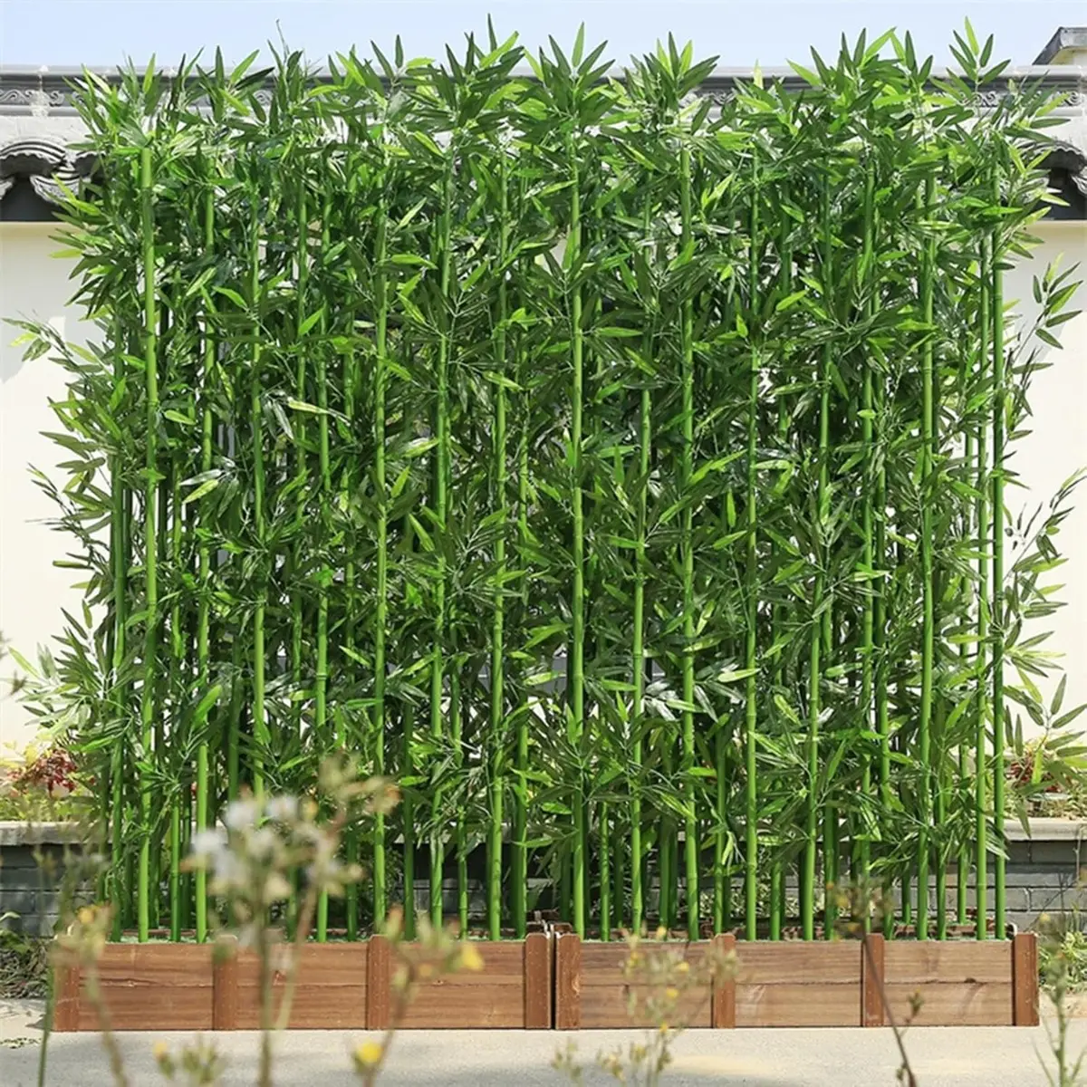 5ft Artificial Bamboo Tree 10pcs Indoor Outdoor Fake Bamboo Plants with Encrypted Leaves, Waterproof for privacy Faux Plant for Privacy Screen Garden Patio Decoration, Outdoor Decor, Garden Decor, Decorative Foliage, Encrypted Leaf Design