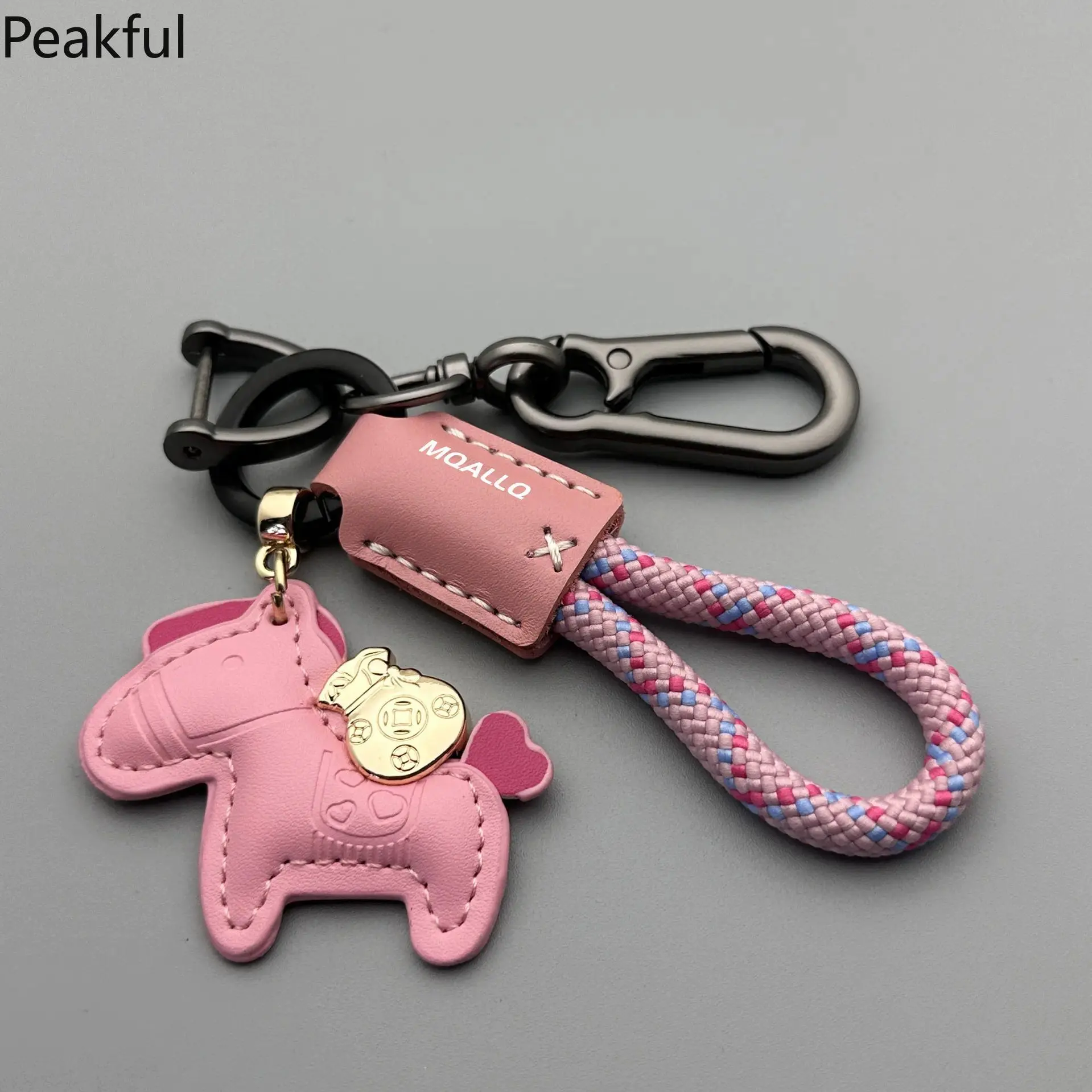 Unisex PU Leather Little Horse Pendant Keychain - Cute Look Leather Charm, Daily Wear All Seasons Fashion Accessory for Bag, Backpack Hanging Gift, Pony Shape