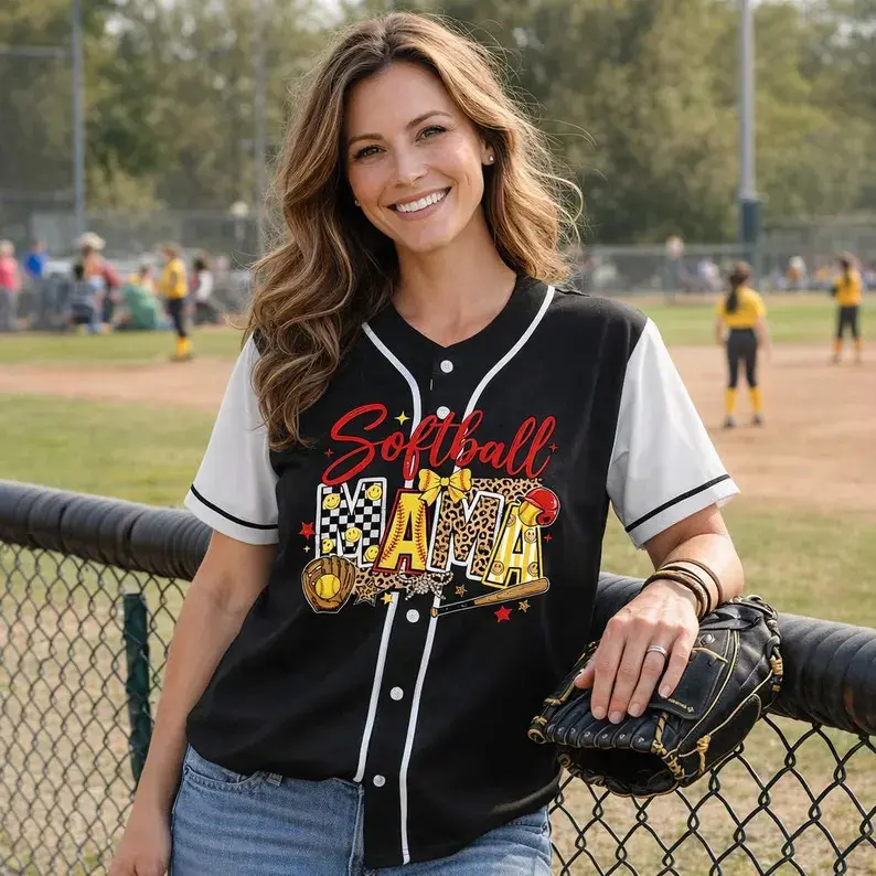 Softball Mom Jersey,Softball Senior Mom Jersey, Leopard Checker Print Softball Glove Bat Graphic Button Up Short Sleeve Shirt For Softball Mom Women Game Day Outfit #   TikTokMadeMeBuyIt #   TikTokShop # GameDayOutfit # SoftballJersey