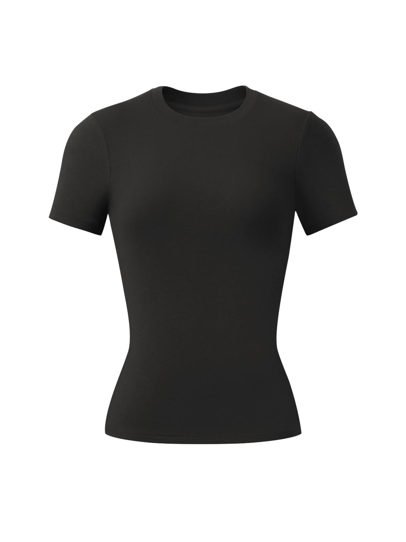 Women's Solid Sports Tee, Breathable Comfortable Short Sleeve T-shirt for Yoga Gym Workout Running, Ladies Sportswear for Summer