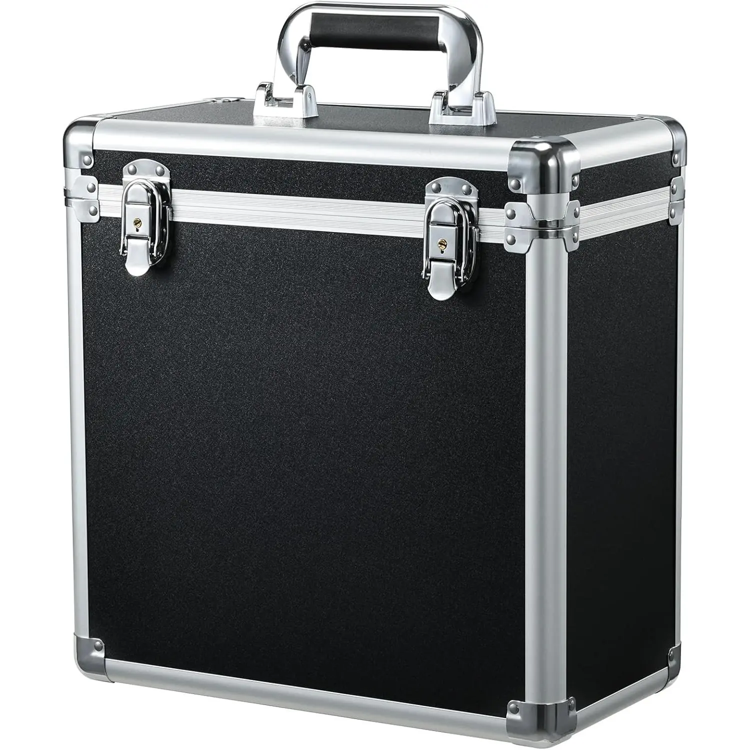 Vinyl Record Storage Case LP Album Collection Display Box Aluminium Water Resistant Vinyl Record Organizer Storage Holds 30+ Valuable Records 7/10/12 Inch Collapsible Storage Crate with Mesh Bag Black
