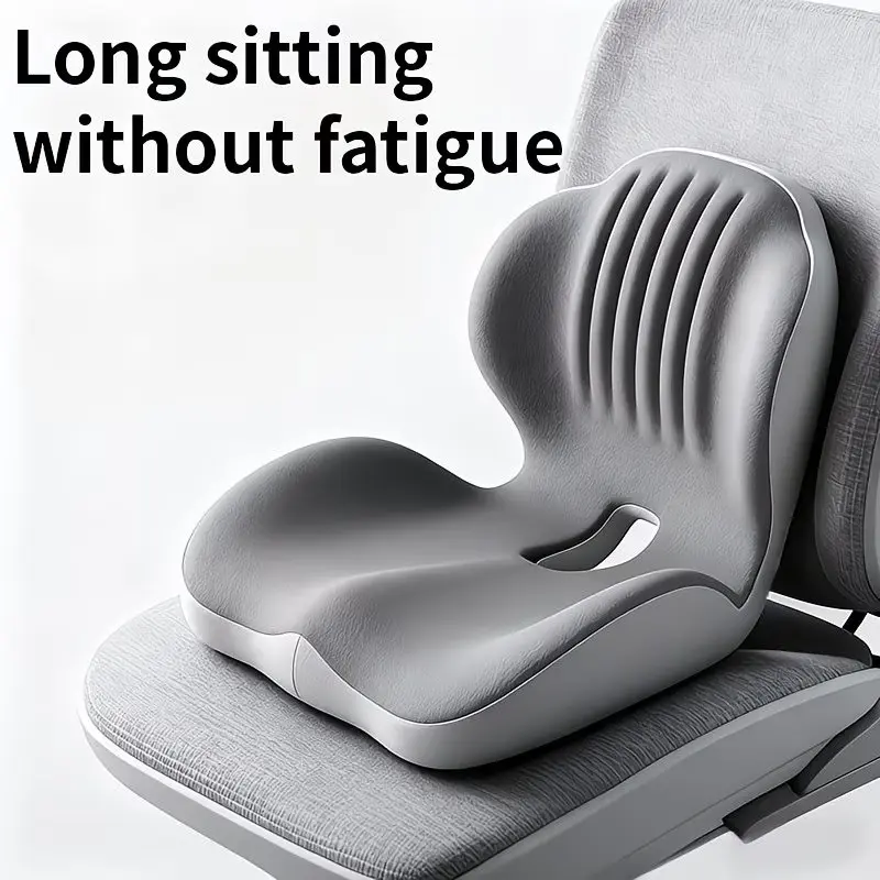 1Pc Ergonomic Memory Foam Seat Cushion With Lumbar Back Support, Breathable Pressure Relief Chair Pad For Long Sitting, Universal For Office Chair Car Seat Home Use, Perfect Gift For Men Women