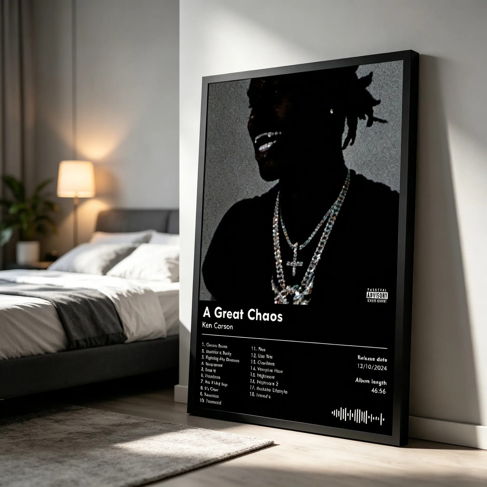 Ken Carson "A Great Chaos" Album Poster Print - Custom Rap Artistic Hanging Wall Art, Teen Boy Gift, Dorm & Cool Room Decor, Home Supplies