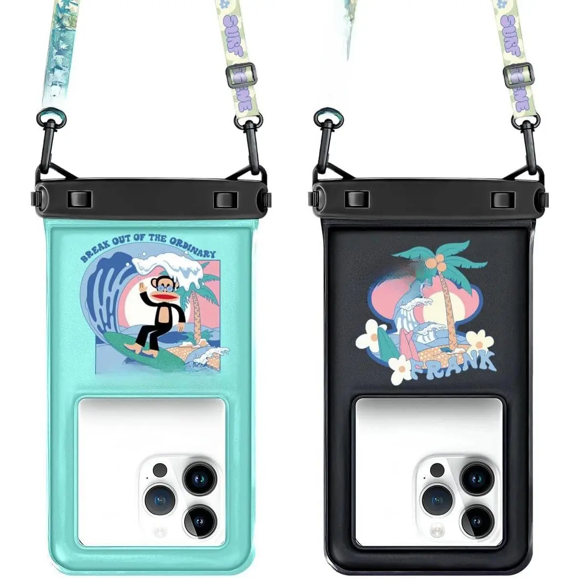 Phone Pouch Floating, 2 Pack IPX8  Phone Case with Lanyard for  17 16 15 14 Pro Max Galaxy S25 S24, Cellphone Dry Bag Beach Cruise Ship Essentials(up to 8.5")