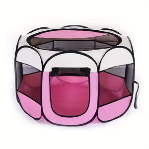 Octagonal Pet Fence Tent, Foldable Dog Cage, Puppy Playpen, Enclosure, Scratch-Resistant Oxford Cloth, Indoor Outdoor Use, Suitable for Puppies Cats, Camping Gift