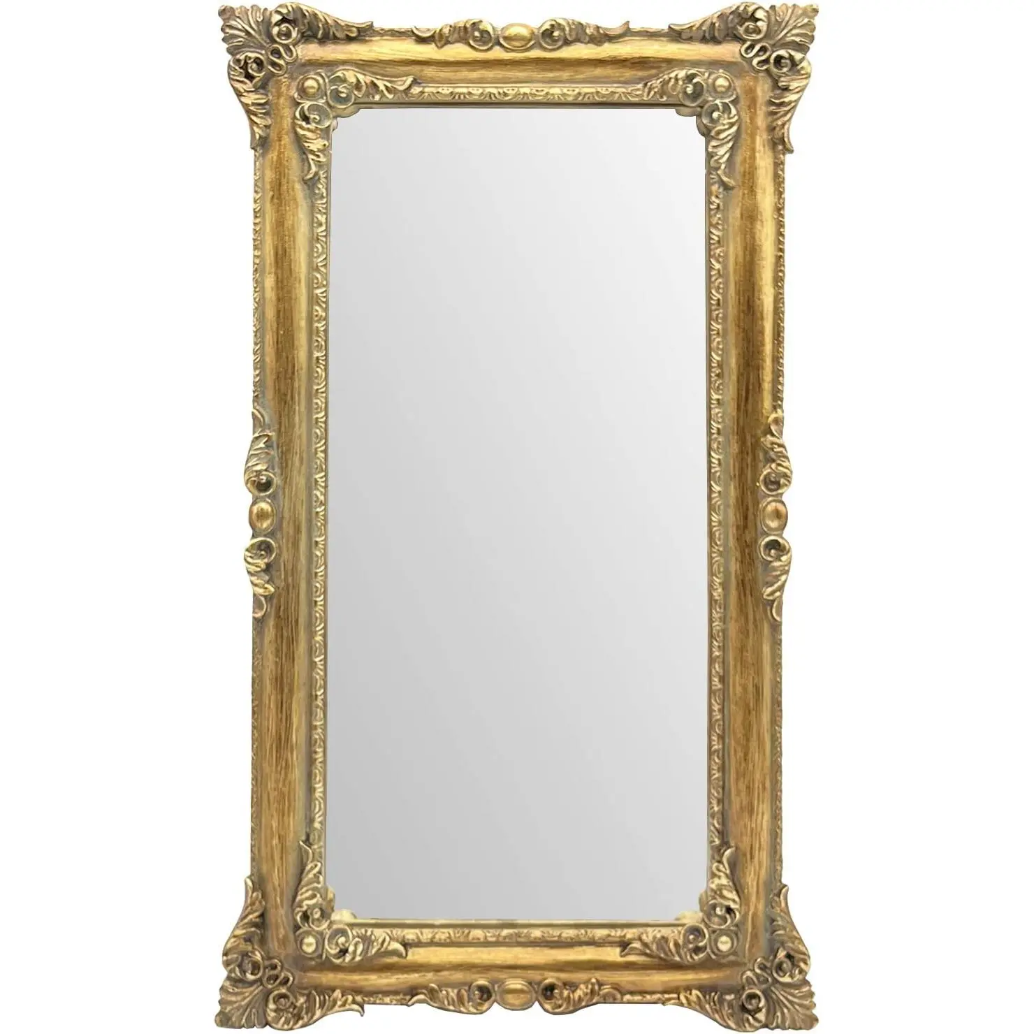 JANDERART Gold Vintage Mirror 8x14 Inch, Antique Ornate Decorative Mirror for Desk & Wall, Small Vanity Mirror for Makeup Wall Decor, Antique Gold
