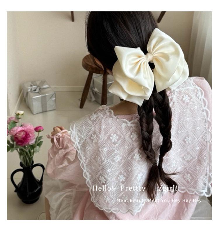 French Style Satin Bow Hair Claw Clips for Women, Elegant Large Hair Claws for Bun & Updo Hairstyles, Luxury Textured Hair Accessories for Back of Head, New Trendy Fashion Headwear for Spring Summer Daily & Party easter bunny ears