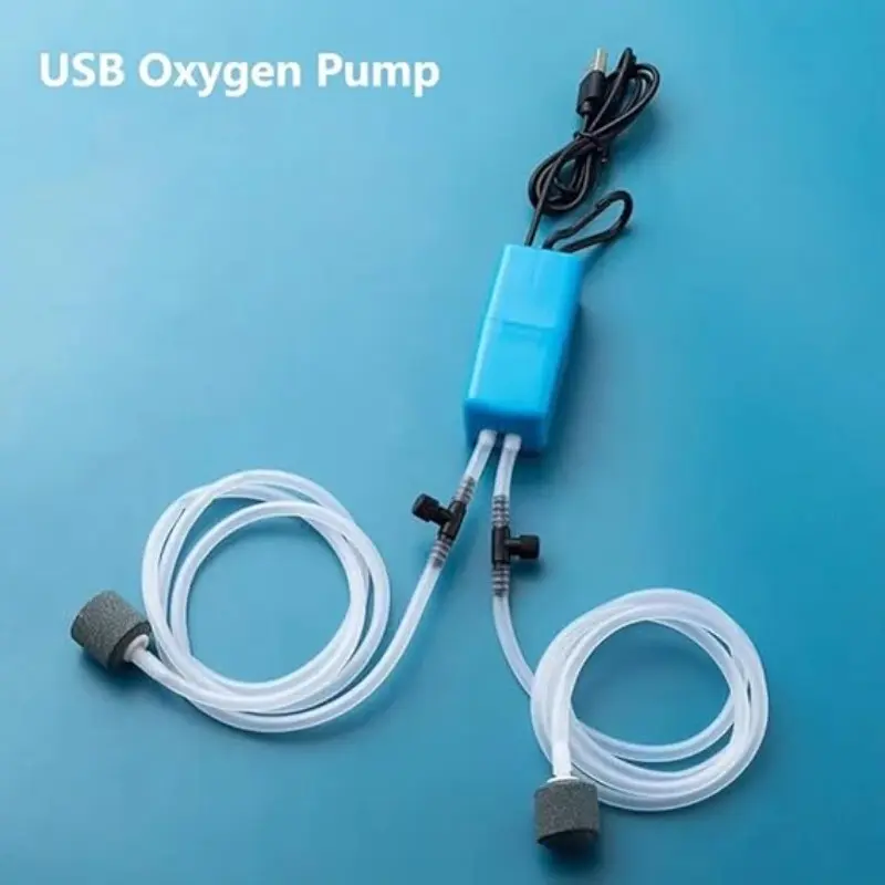 USB Aquarium Air Pump with Air Stone and Silicone Tube, Silent Mini Oxygen Pump for Fish Tank, Fish Tank Accessories, Ideal for Aquatic Life