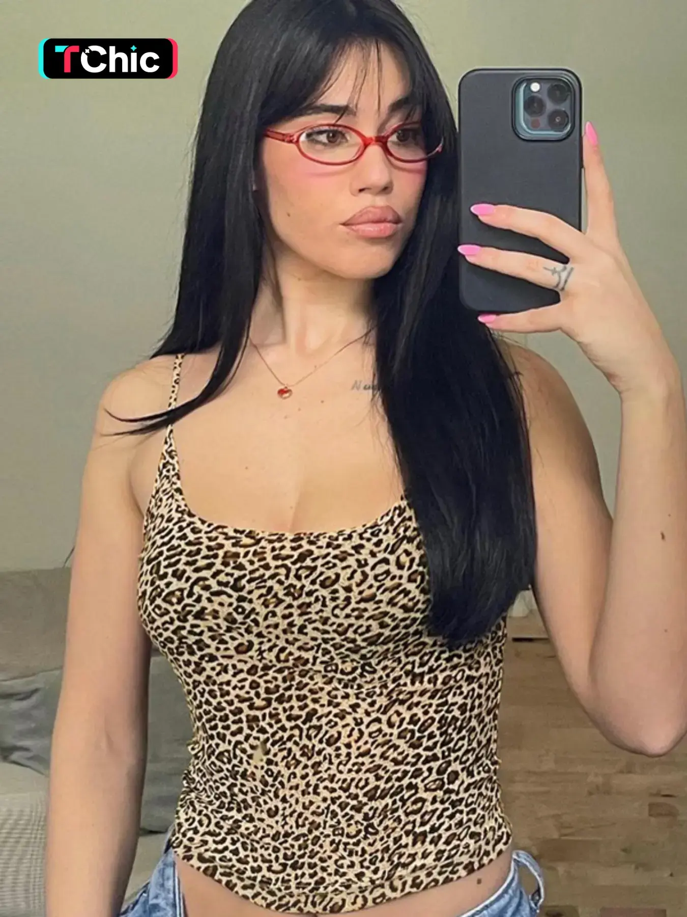 Women's Leopard Print Backless Crop Cami Top Fit, Adjustable Strap Spaghetti Strap Sleeveless Top for Summer, Fashion Women's Top for Daily Wear