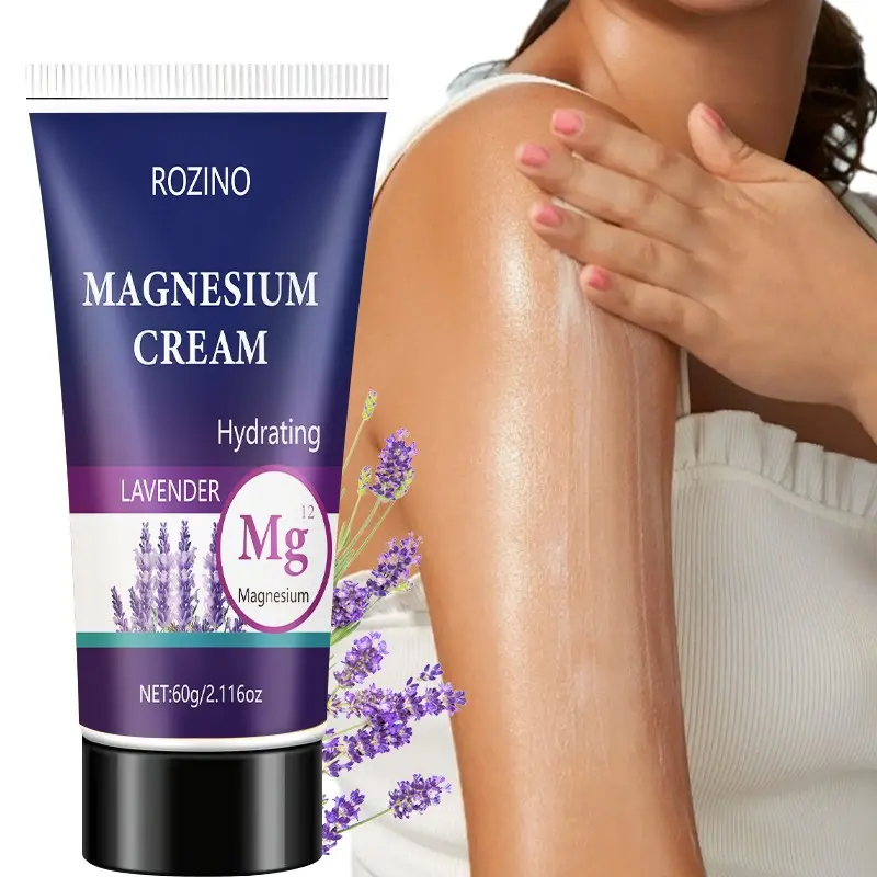 60g Magnesium Care Cream with Lavender Oil, Hydrating, Soothes Dry Itchy Skin, Quick Absorption, Non-Sticky, for Arms, Legs, Back