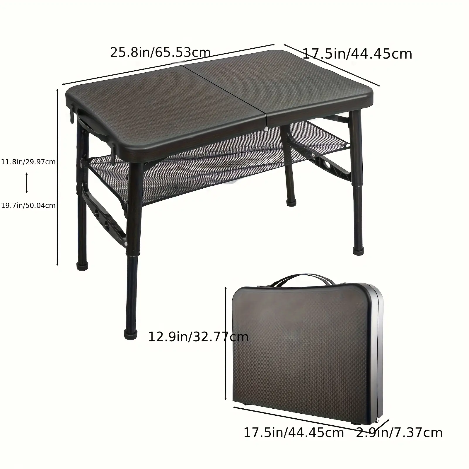 Retractable folding table/table and stool set, portable camping folding table is lightweight but more sturdy, can be equipped with height-adjustable stools, suitable for outdoor picnics, beaches, camping, can also be used as a lap table, bed table