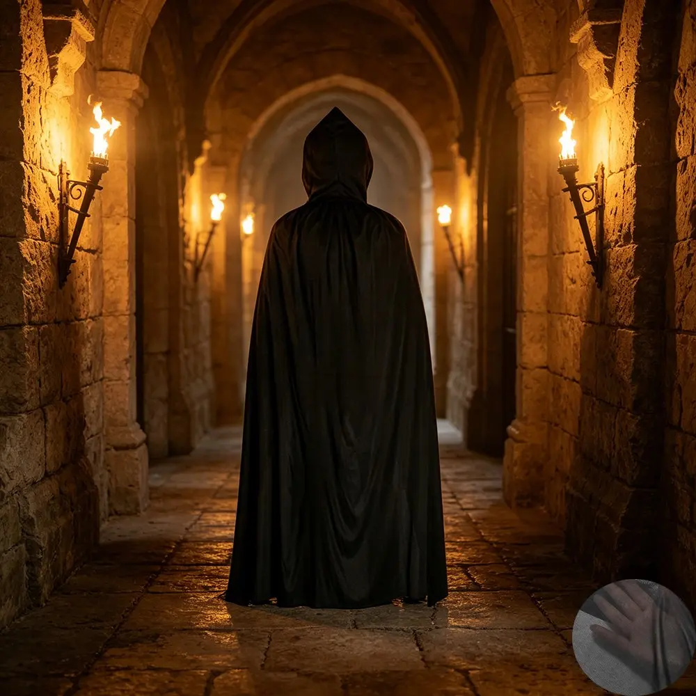 Halloween Hooded Cloak Cape, Halloween Capes with Hood Women Witch Costume Vampire Cloak Wizard Robe Men Cosplay Costume for Halloween Christmas Cloak Costumes Party Cape