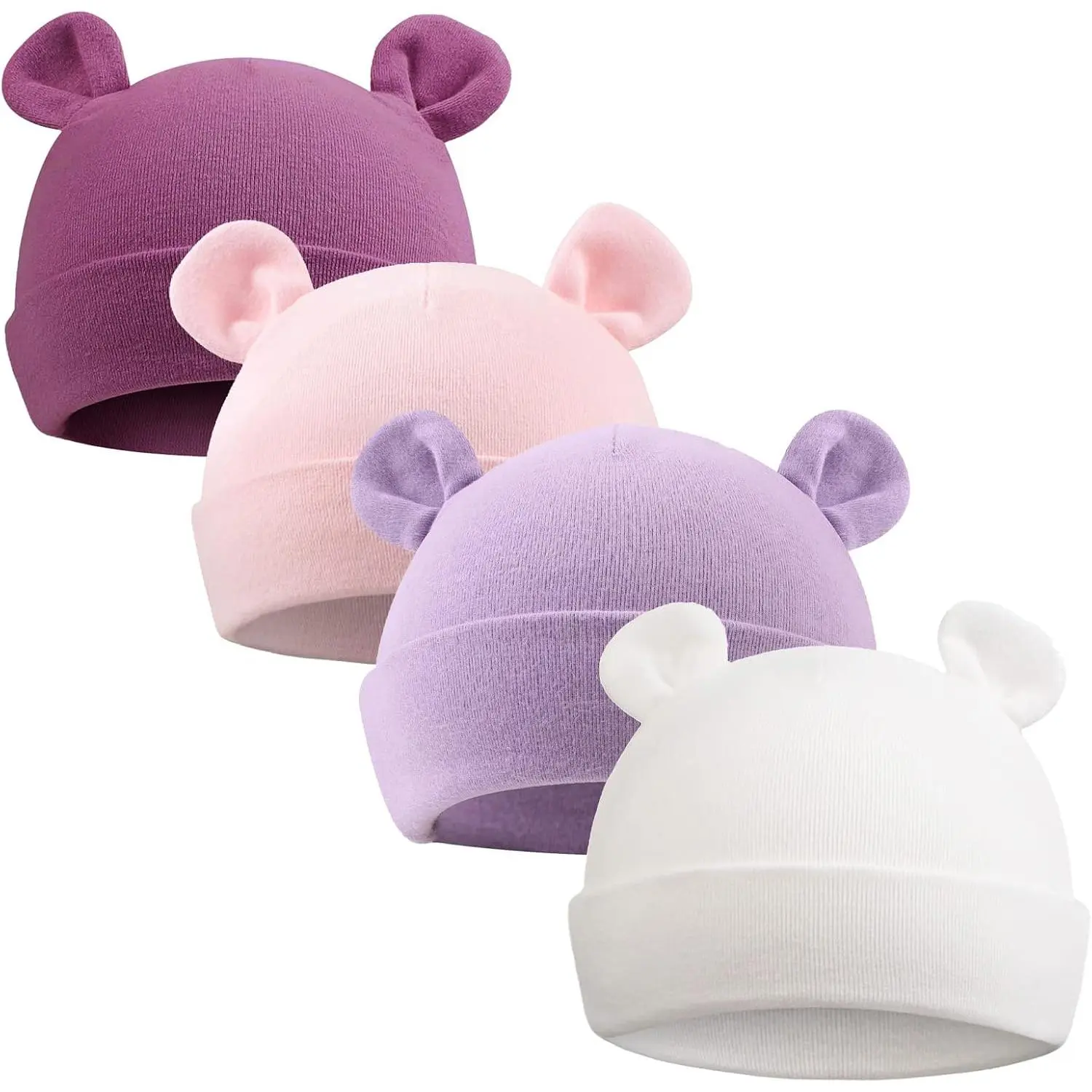 Unisex Newborn Hospital Hat & Swaddle Set, 0-12 Months Preemie Infant Beanie, Solid Autumn Winter Protective Bonnet for Boys Girls Baby Fashion Accessory