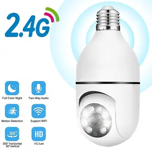 Security Camera, HD Indoor Bulb Security Camera,Human Detection, Two-Way Audio, Night Vision, Easy Install, 2.4G WiFi APP Control, Supports TF/Cloud