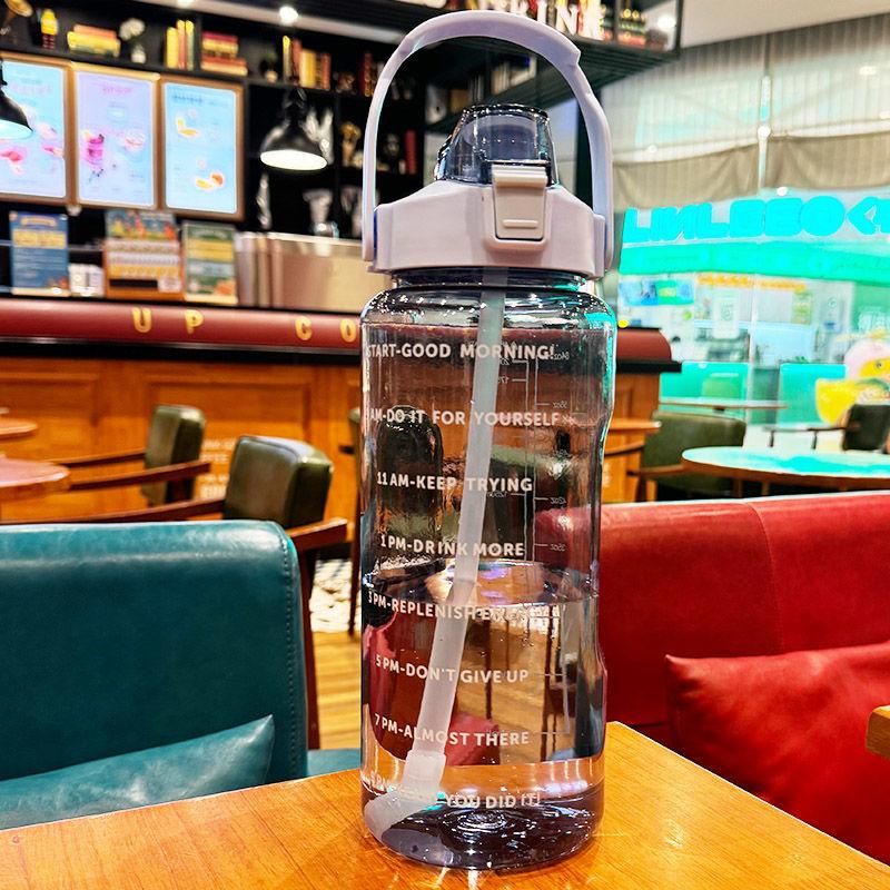 64oz Large Capacity Sports Water Bottle with Straw, Durable Polycarbonate Material, Leak-Proof Design, Ideal for Running & Fitness Activities