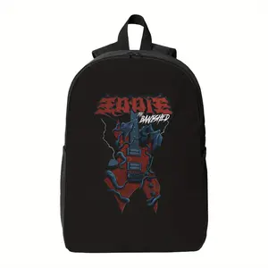Anime Backpack - Fashionable black, blue and white character design, suitable for college, travel and anime enthusiasts, hand washable