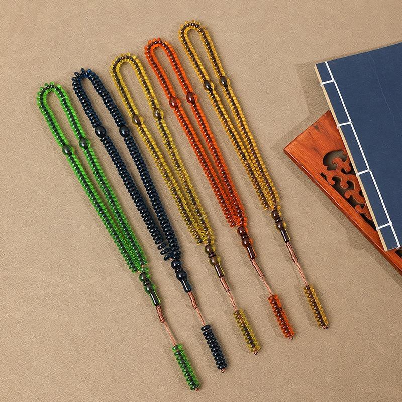 Dyed Core Knotted Prayer Beads for Muslims, 99 Beads Rosary from Saudi Arabia, Middle Eastern Prayer Beads