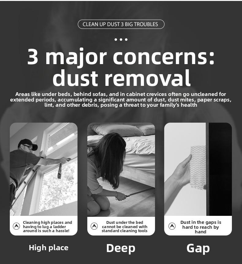 Electrostatic Dust Duster, Under-Bed Cleaning Tool for Home Use, Feather Duster for Dust Removal & Gap Cleaning