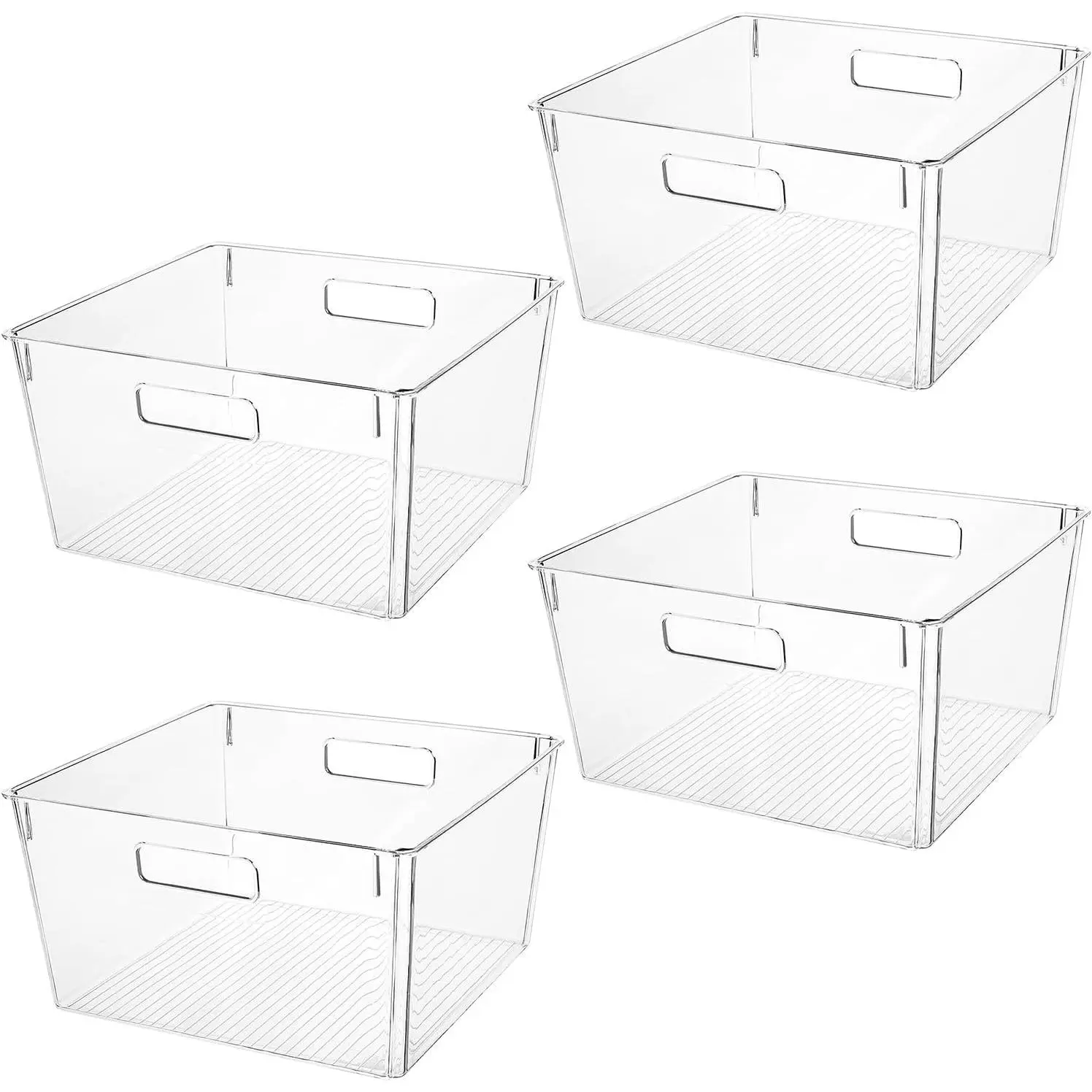 Extra Large Clear Plastic Storage Bins, Perfect for Kitchen Organization or Pantry Organization and Storage, Laundry Room, Fridge, Freezer Organizer Plastic Storage Containers for Organizing