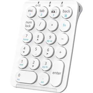 Number Pad, 22   Numeric Keypad, Rechargeable Mini Portable Numpad with Custom Stickers, Financial Accounting, Data Entry, Compatible with Laptop, , Surface Pro, PC