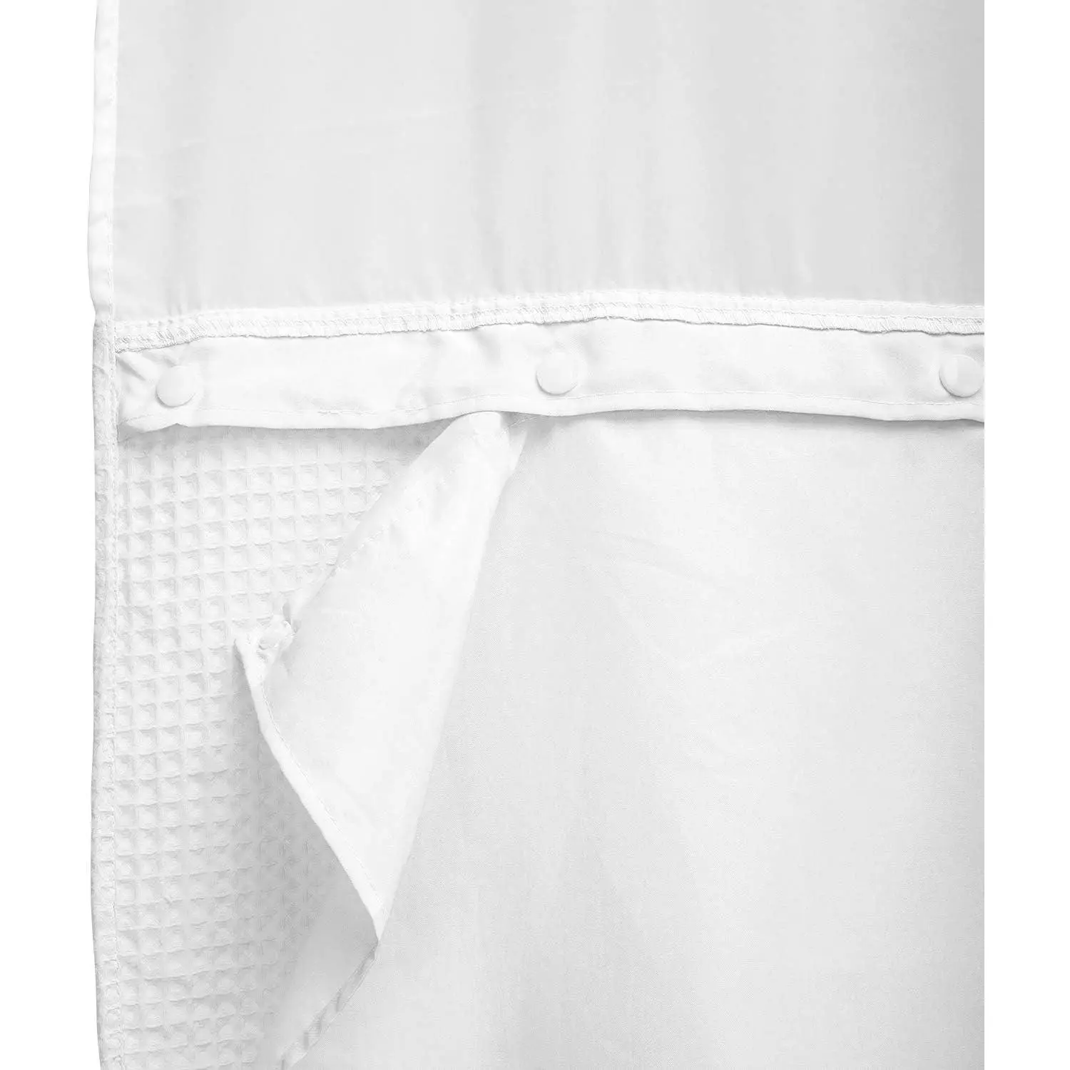 Fabric Snap-in Shower Curtain Liner Replacement, Removable & Washable, Hotel Style, 70x54, White