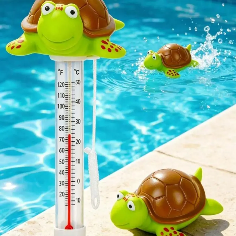 Animal Shaped Water Thermometer, Turtle Shaped Digital Floating Pool Thermometer, Pool Floating Thermometer, Mercury-Free Thermometer, Large Screen Display, Bathtub And Pool Water Thermometer, Waterproof for Indoor & Outdoor Use, Ideal for Swimming Pools