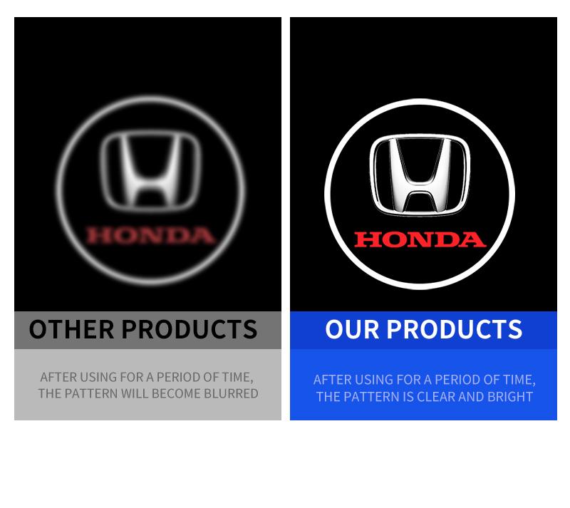 2Pcs HD Led Car Door Welcome Light Laser Projector Courtesy Lamp for Honda Civic 10th 11th Gen Hrv Jazz City Fit Accord 7 Crv