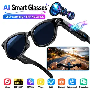Camera Glasses 800W HD Camera, 1080P Video Recording, AI Glasses With Real-Time Translation & Object Recognition & Voice Assistant, Wireless Calling, WiFi,  Mic/Speaker, HD Voice & Music, CHATGPT, For Outdoor, Work, Travel, Business