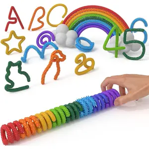 Pain Fidget, 8Pcs Textured Silicone Sensory Sticks Fidget Toys for Kids Adults, Flexible Fidget Sticks for Anxiety, ADHD & Autism to Help Focus, Christmas Stocking Stuffers for kids Boysfidget toys