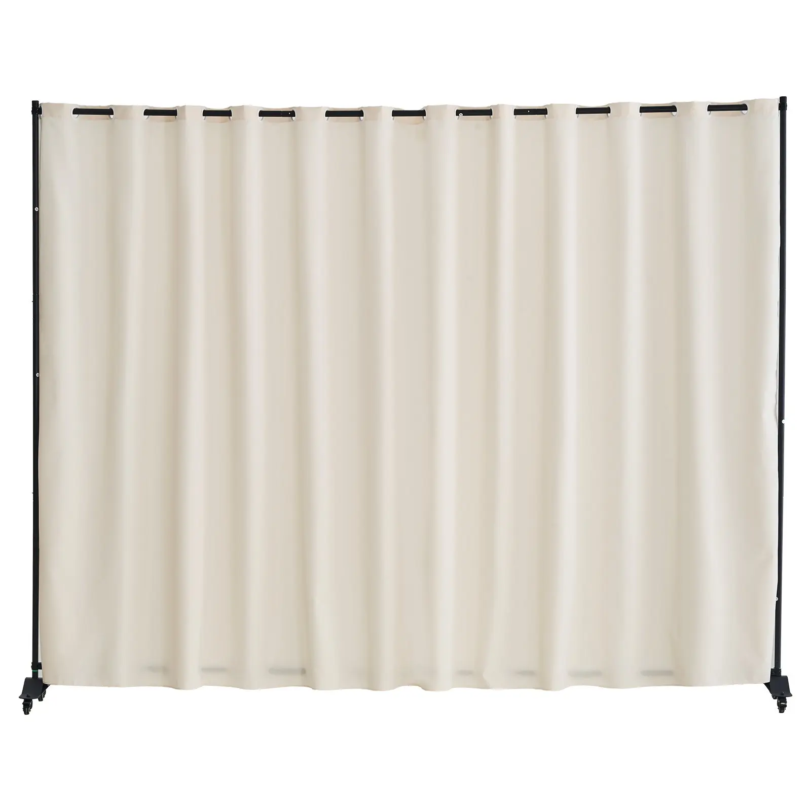 【DealsForYouDays】VEVOR Room Divider, Portable Panel Room Divider with Wheels Curtain Divider Stand, Freestanding Room Divider Privacy Screen for Office, Bedroom, Dining Room, Study, Beige
